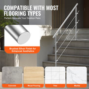 Handrails for Outdoor Steps, 59 in Length 3 Crossbars Stair Hand Rail Kit, Transitional Stainless Steel V952-BXGSLZFS150CBU3NGV0