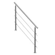 Handrails for Outdoor Steps, 59 in Length 3 Crossbars Stair Hand Rail Kit, Transitional Stainless Steel V952-BXGSLZFS150CBU3NGV0