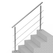 Handrails for Outdoor Steps, 59 in Length 3 Crossbars Stair Hand Rail Kit, Transitional Stainless Steel V952-BXGSLZFS150CBU3NGV0