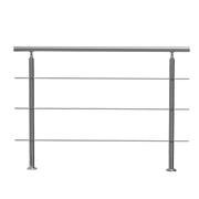 Handrails for Outdoor Steps, 59 in Length 3 Crossbars Stair Hand Rail Kit, Transitional Stainless Steel V952-BXGSLZFS150CBU3NGV0