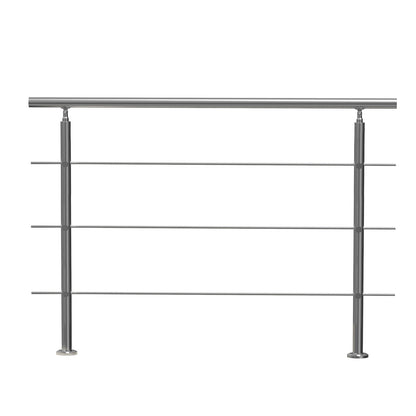 Handrails for Outdoor Steps, 59 in Length 3 Crossbars Stair Hand Rail Kit, Transitional Stainless Steel V952-BXGSLZFS150CBU3NGV0