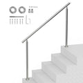 Handrails for Outdoor Steps, 59 in/ 150cm Length Stair Hand Rail Kit, Transitional Stainless Steel Railings V952-BXGSLZFS150CEE3Y3V0