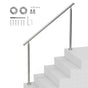 Handrails for Outdoor Steps, 59 in/ 150cm Length Stair Hand Rail Kit, Transitional Stainless Steel Railings V952-BXGSLZFS150CEE3Y3V0
