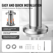 Handrails for Outdoor Steps, 59 in/ 150cm Length Stair Hand Rail Kit, Transitional Stainless Steel Railings V952-BXGSLZFS150CEE3Y3V0