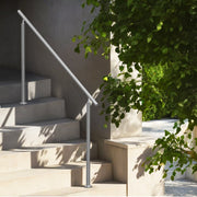 Handrails for Outdoor Steps, 59 in/ 150cm Length Stair Hand Rail Kit, Transitional Stainless Steel Railings V952-BXGSLZFS150CEE3Y3V0