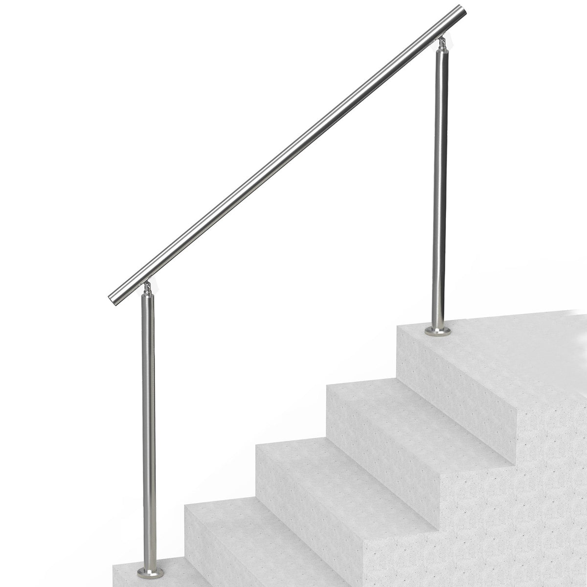 Handrails for Outdoor Steps, 59 in/ 150cm Length Stair Hand Rail Kit, Transitional Stainless Steel Railings V952-BXGSLZFS150CEE3Y3V0