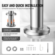 Handrails for Outdoor Steps, 70.9 in/ 180cm Length Stair Hand Rail Kit, Transitional Stainless Steel Railings V952-BXGSLZFS180C0LCPKV0