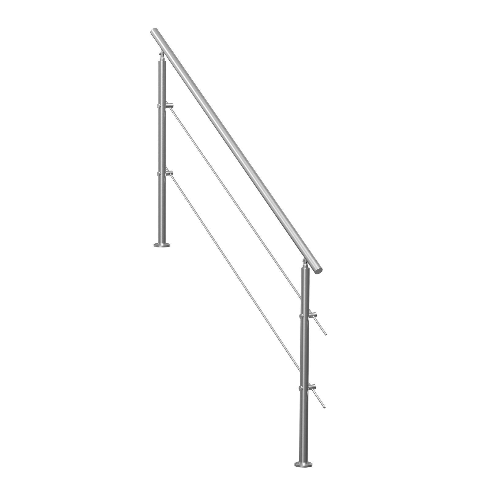 Handrails for Outdoor Steps, 70.9in Length 2 Crossbars Stair Hand Rail Kit, Transitional Stainless Steel V952-BXGSLZFS180CXMYZKV0