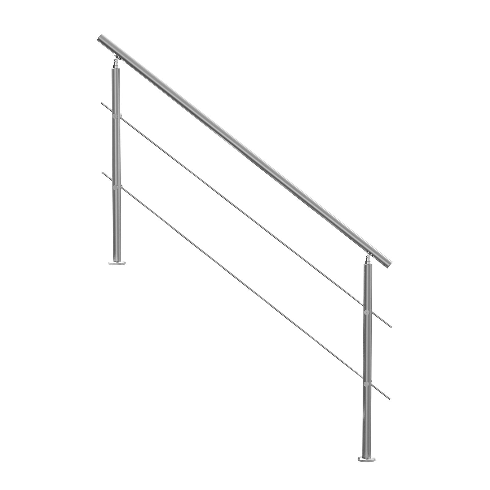 Handrails for Outdoor Steps, 70.9in Length 2 Crossbars Stair Hand Rail Kit, Transitional Stainless Steel V952-BXGSLZFS180CXMYZKV0