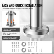 Handrails for Outdoor Steps, 31.5in Length 2 Crossbars Stair Hand Rail Kit, Transitional Stainless Steel V952-BXGSLZFS80CMSOHDTV0