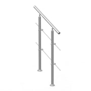 Handrails for Outdoor Steps, 31.5in Length 2 Crossbars Stair Hand Rail Kit, Transitional Stainless Steel V952-BXGSLZFS80CMSOHDTV0