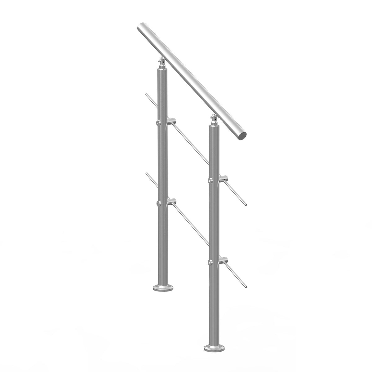 Handrails for Outdoor Steps, 31.5in Length 2 Crossbars Stair Hand Rail Kit, Transitional Stainless Steel V952-BXGSLZFS80CMSOHDTV0