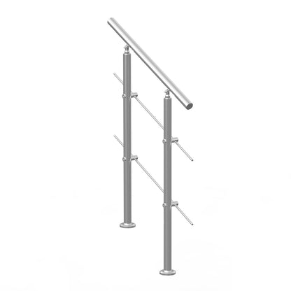 Handrails for Outdoor Steps, 31.5in Length 2 Crossbars Stair Hand Rail Kit, Transitional Stainless Steel V952-BXGSLZFS80CMSOHDTV0