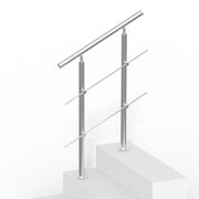 Handrails for Outdoor Steps, 31.5in Length 2 Crossbars Stair Hand Rail Kit, Transitional Stainless Steel V952-BXGSLZFS80CMSOHDTV0