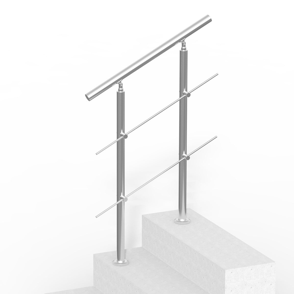 Handrails for Outdoor Steps, 31.5in Length 2 Crossbars Stair Hand Rail Kit, Transitional Stainless Steel V952-BXGSLZFS80CMSOHDTV0