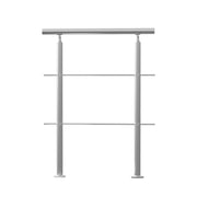 Handrails for Outdoor Steps, 31.5in Length 2 Crossbars Stair Hand Rail Kit, Transitional Stainless Steel V952-BXGSLZFS80CMSOHDTV0