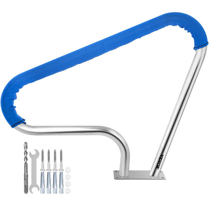 Pool Rail 39x32 Pool Railing 304 Stainless Steel 250LBS Load Capacity Silver Rustproof Pool Handrail V952-BXGYCFS3W39X32YC1V0