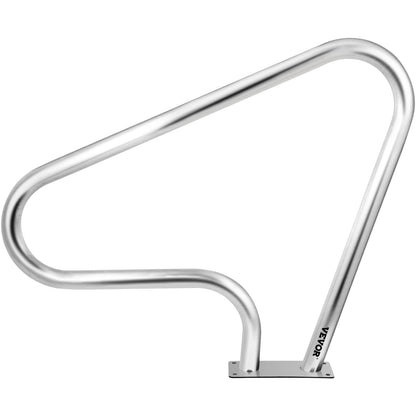 Pool Rail 39x32 Pool Railing 304 Stainless Steel 250LBS Load Capacity Silver Rustproof Pool Handrail V952-BXGYCFS3W39X32YC1V0