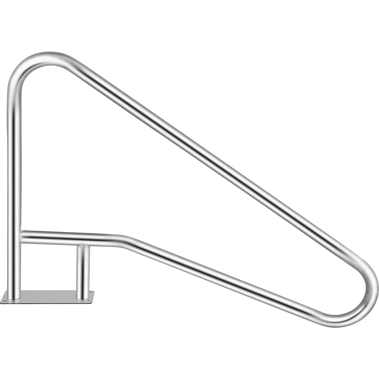 Pool Rail 55x32 Pool Railing 304 Stainless Steel 250LBS Load Capacity Silver Rustproof Pool Handrail V952-BXGYCFS4W55X32YC1V0