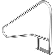 Pool Rail 55x32 Pool Railing 304 Stainless Steel 250LBS Load Capacity Silver Rustproof Pool Handrail V952-BXGYCFS4W55X32YC1V0