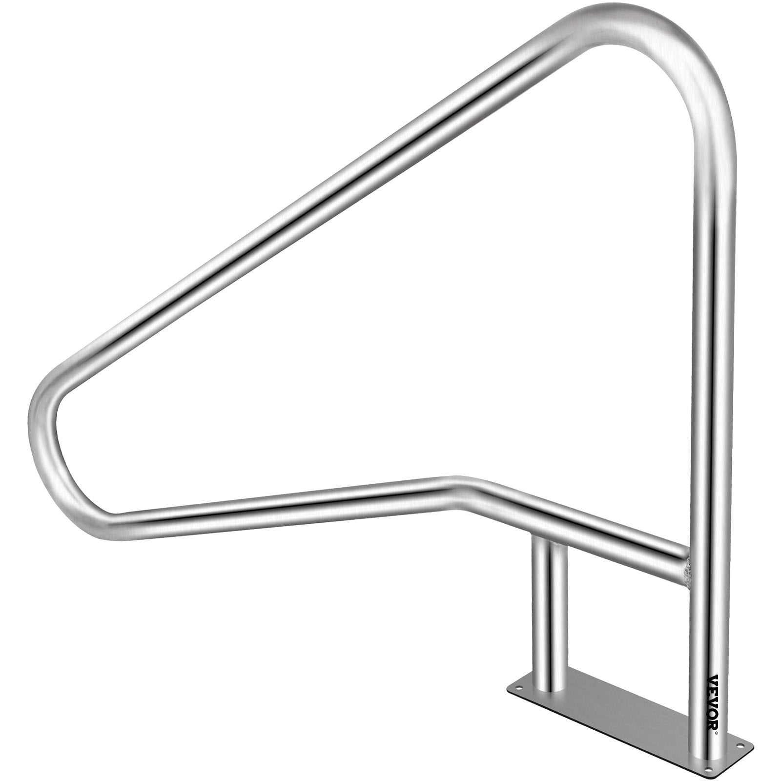 Pool Rail 55x32 Pool Railing 304 Stainless Steel 250LBS Load Capacity Silver Rustproof Pool Handrail V952-BXGYCFS4W55X32YC1V0