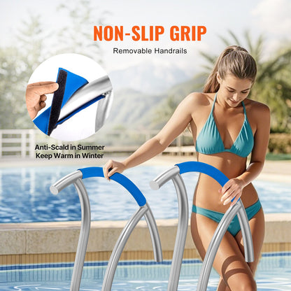 Pool Handrail 2 PCS 30x30in Stainless Steel with Base Plate for Spas V952-BXGYCFSDDB30FQ827V0