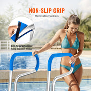 Pool Handrail, 32 x 23 inch Pool Railing, Stainless Steel with Base Plate for Indoor/Outdoor Pools,Swimming V952-BXGYCFSDDB32ODJT3V0