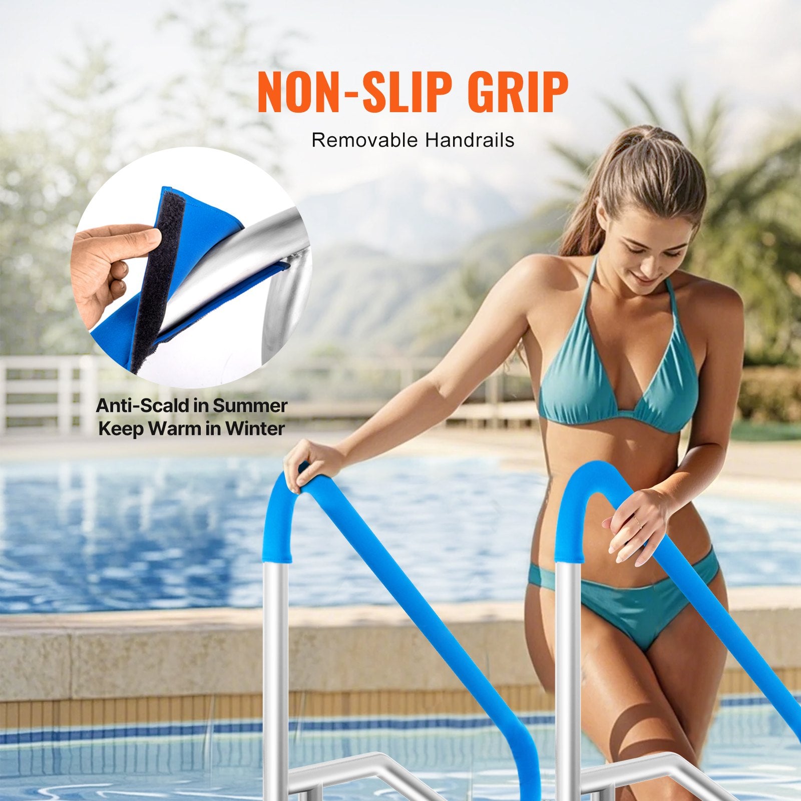 Pool Handrail 54 x 36 inch Stainless Steel with Base Plate for Spas V952-BXGYCFSDDB54RAPOLV0