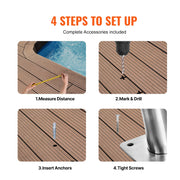 Pool Handrail 54 x 36 inch Stainless Steel with Base Plate for Spas V952-BXGYCFSDDB54RAPOLV0