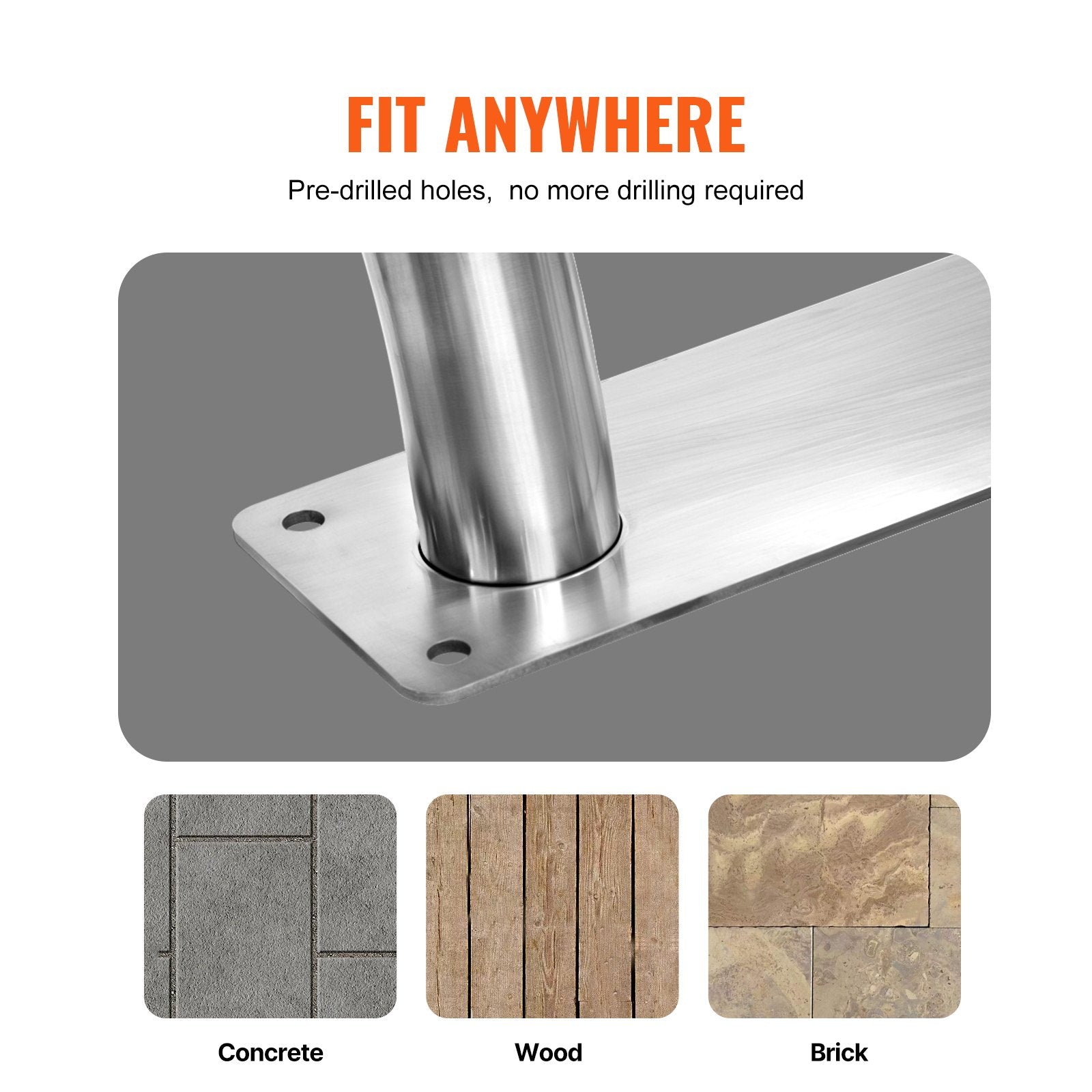 Pool Handrail 54 x 36 inch Stainless Steel with Base Plate for Spas V952-BXGYCFSDDB54RAPOLV0