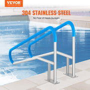 Pool Handrail 2 PCS 55 x 32 inch Stainless Steel with Base Plate for Spas V952-BXGYCFSDDB55R33SQV0
