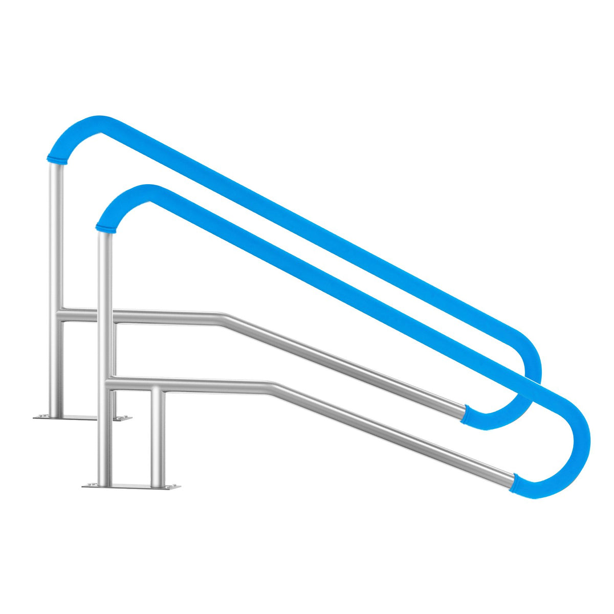 Pool Handrail 2 PCS 55 x 32 inch Stainless Steel with Base Plate for Spas V952-BXGYCFSDDB55R33SQV0