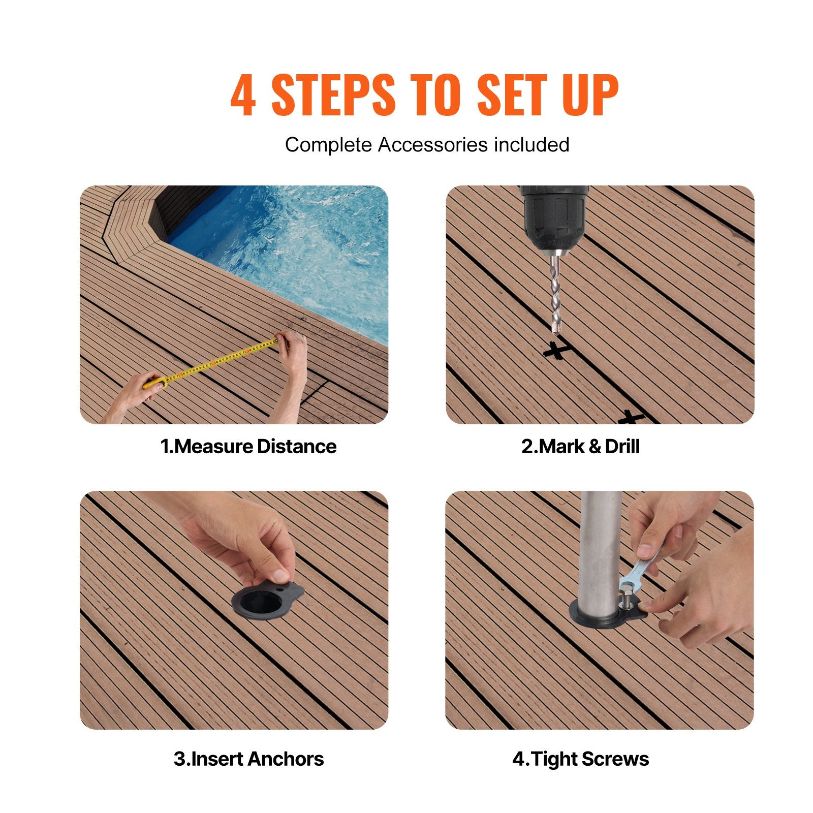 Pool Handrail 46 x 37 inch Stainless Steel (Pre-built) for Indoor/Outdoor V952-BXGYCFSYM4632HFCOV0