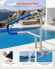 Pool Rail, 137.1 x 81.3 cm Pool Handrail, 100kg Load Capacity Heavy Duty 304 Stainless Steel Swimming V952-BXGYCFSYM543YO17Y001V0