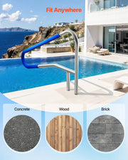 Pool Rail, 137.1 x 81.3 cm Pool Handrail, 100kg Load Capacity Heavy Duty 304 Stainless Steel Swimming V952-BXGYCFSYM543YO17Y001V0