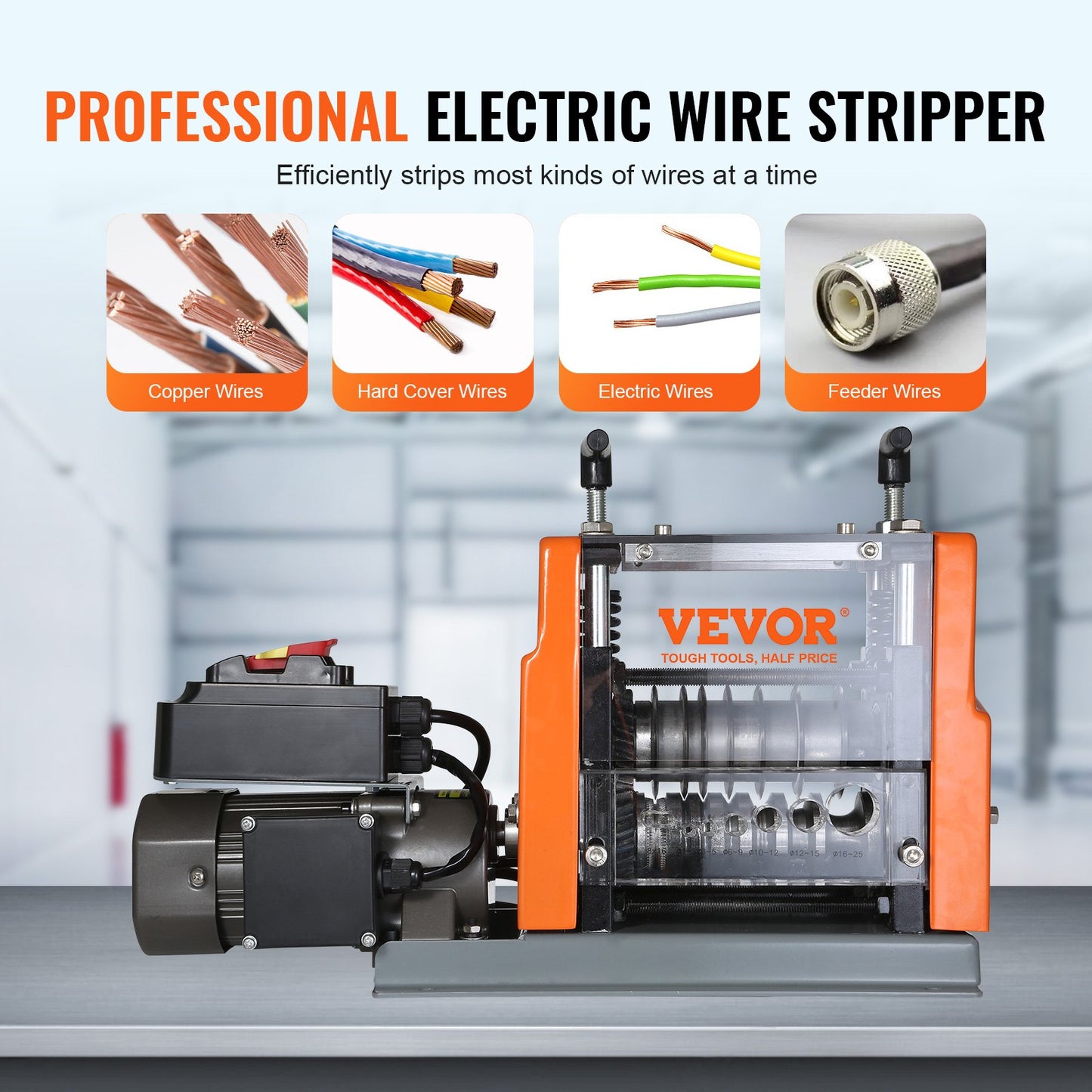 Electric Wire Stripping Machine Copper Cable Stripper 1.5-25 mm 60 W V952-BXJL60W1525MM4XMQV3