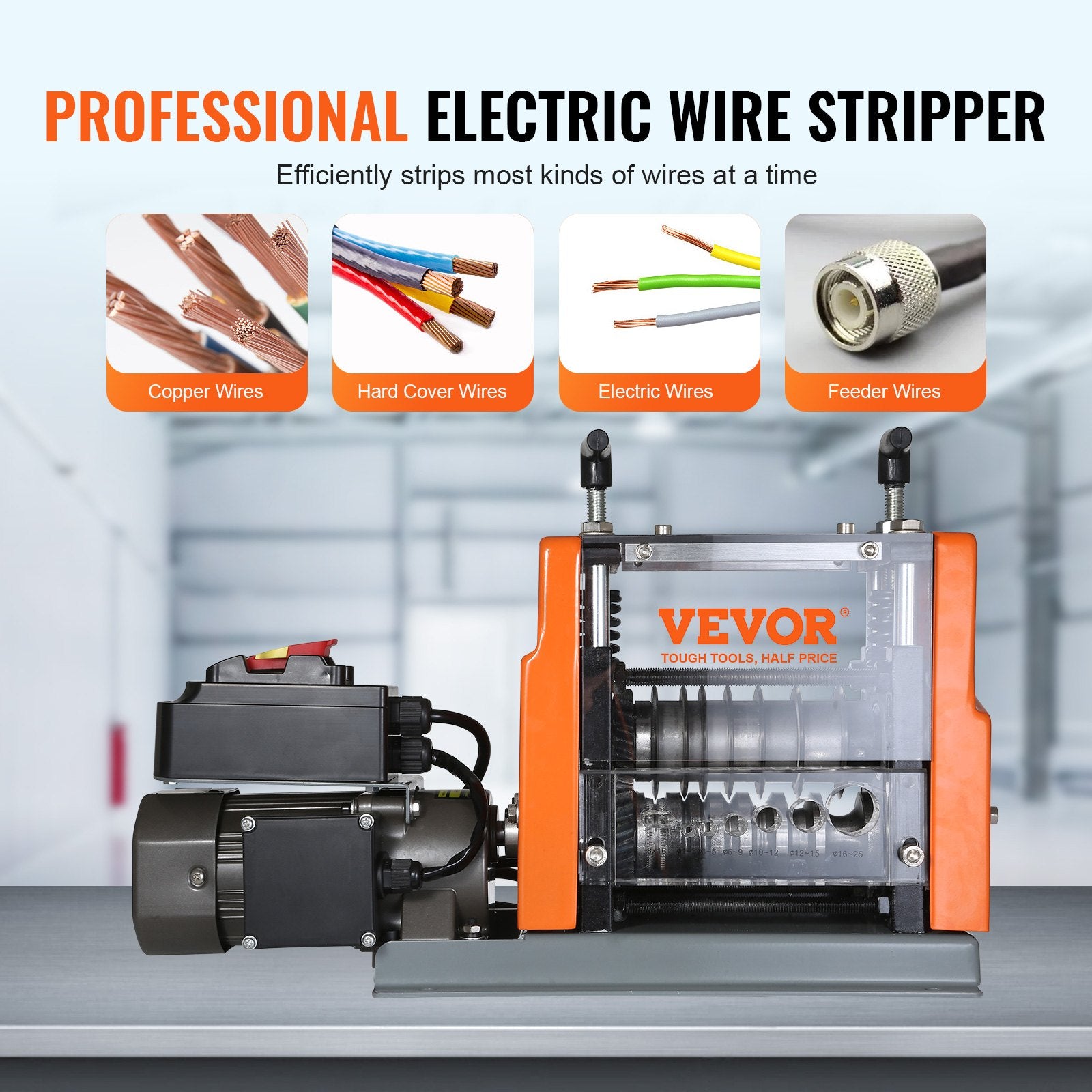 Electric Wire Stripping Machine Copper Cable Stripper 1.5-25 mm 60 W V952-BXJL60W1525MM4XMQV3