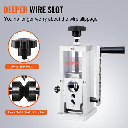 Manual Wire Stripping Machine, 0.06''-1.5'' Copper Stripper with Hand Crank or Drill Powered, Visible V952-BXJYSS11538MMUD21V0