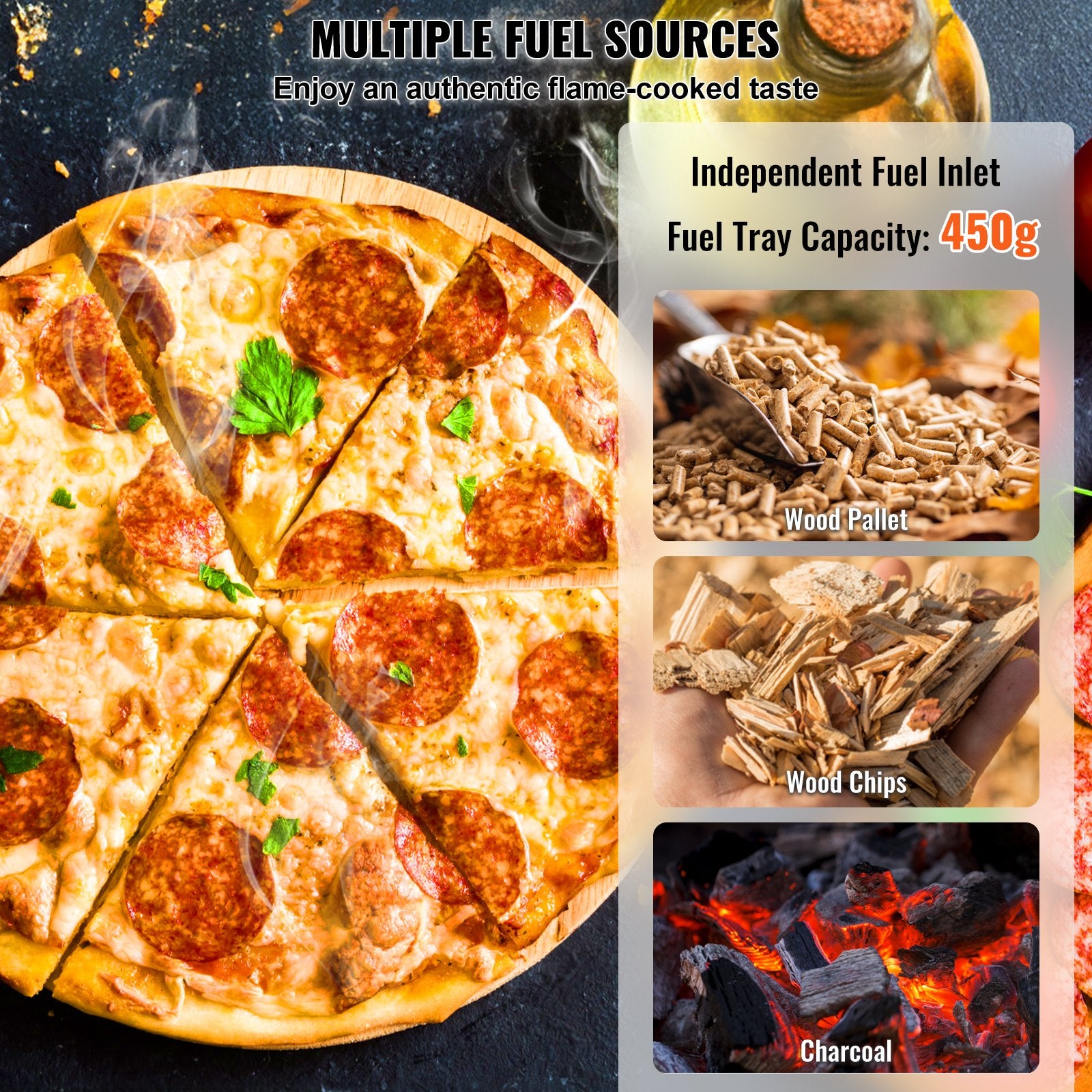 Outdoor Pizza Oven, 12" Wood Fired Pizza Ovens, Pellet Pizza Stove with Thermometer, Portable Pizza Maker for V952-BXPSL12YCKLPIX7UGV0