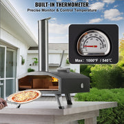 Outdoor Pizza Oven, 12" Wood Fired Pizza Ovens, Pellet Pizza Stove with Thermometer, Portable Pizza Maker for V952-BXPSL12YCKLPIX7UGV0