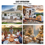 Outdoor Pizza Oven, 12" Wood Fired Pizza Ovens, Pellet Pizza Stove with Thermometer, Portable Pizza Maker for V952-BXPSL12YCKLPIX7UGV0