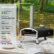 Outdoor Pizza Oven, 12" Wood Fired Pizza Ovens, Pellet Pizza Stove with Thermometer, Portable Pizza Maker for V952-BXPSL12YCKLPIX7UGV0