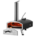 Outdoor Pizza Oven, 12" Wood Fired Pizza Ovens, Pellet Pizza Stove with Built-in Thermometer, with Thickened V952-BXPSL12YCKLPK77LXV0