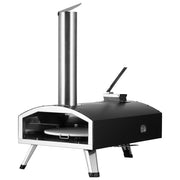 Outdoor Pizza Oven, 12" Wood Fired Pizza Ovens, Pellet Pizza Stove with Built-in Thermometer, with Thickened V952-BXPSL12YCKLPK77LXV0