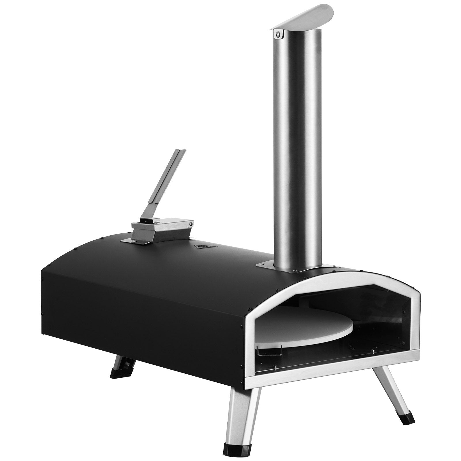 Outdoor Pizza Oven, 12" Wood Fired Pizza Ovens, Pellet Pizza Stove with Built-in Thermometer, with Thickened V952-BXPSL12YCKLPK77LXV0