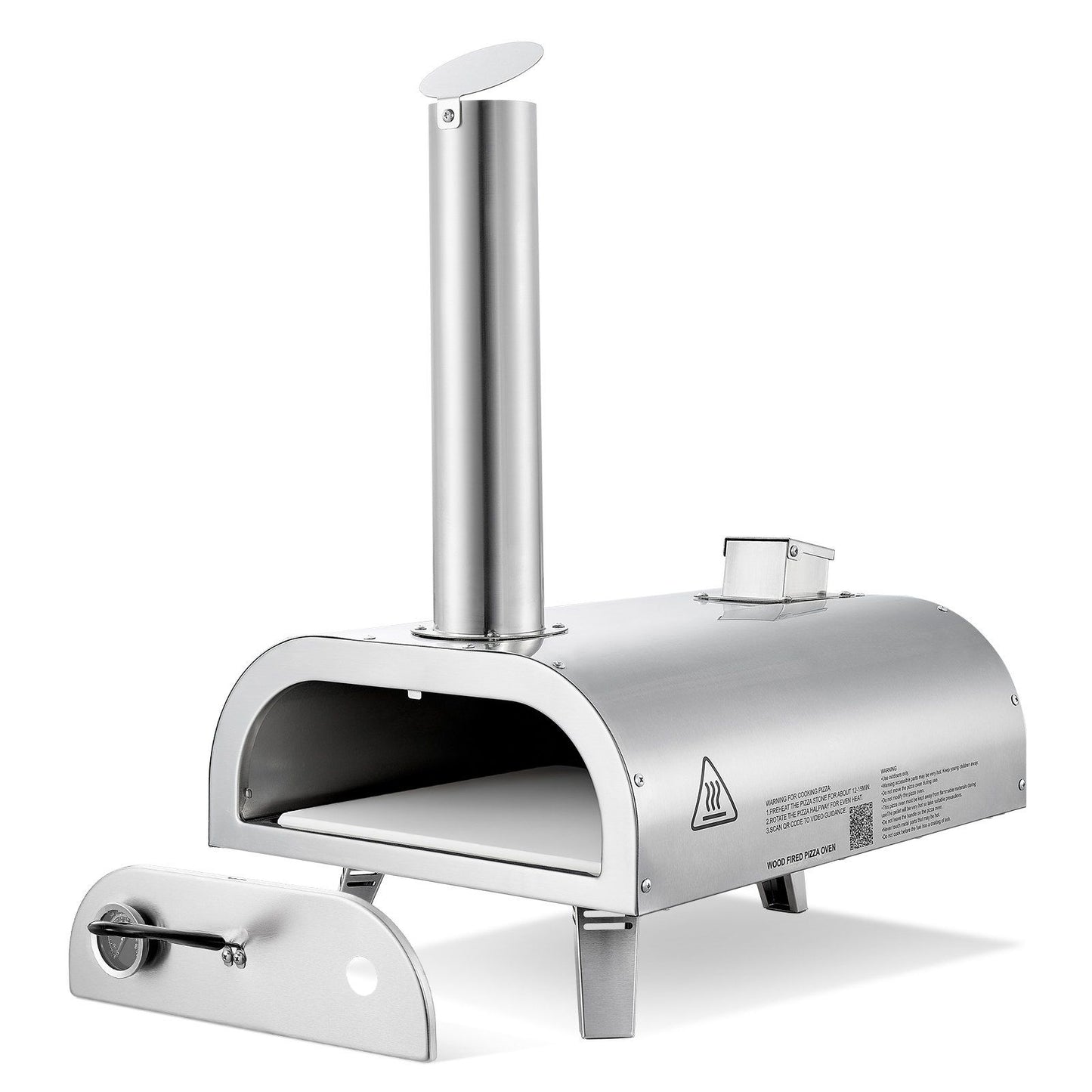 Pizza Oven Outdoor, 12" Pellet Pizza Oven, Portable Pizza-Stove with Built-in Thermometer, Wood Fired V952-BXPSLDNZWDJBYMH4A001V0