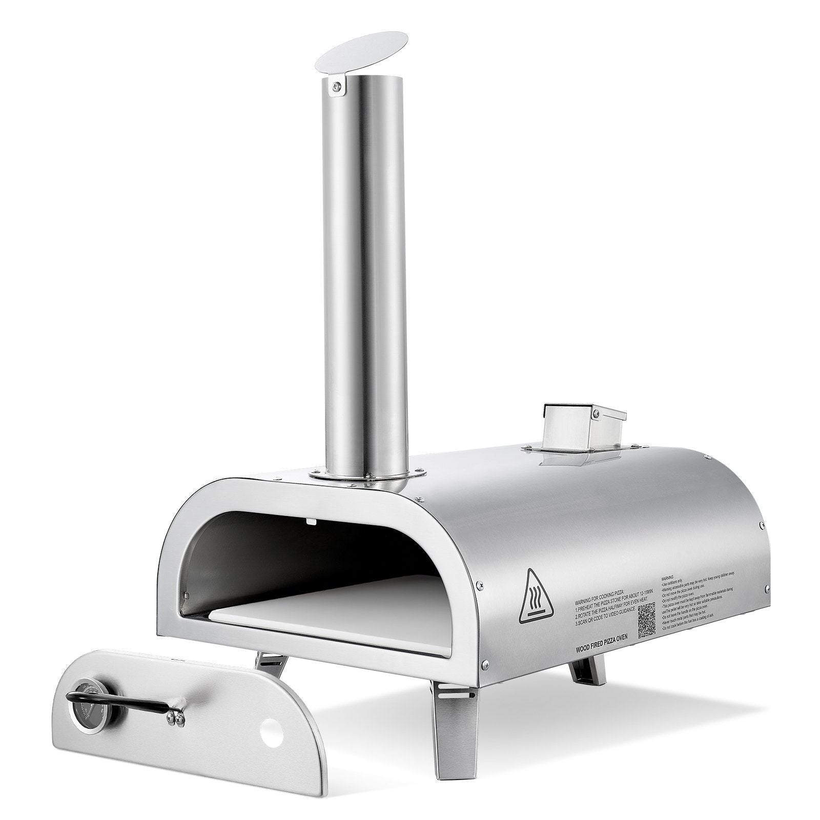 Pizza Oven Outdoor, 12" Pellet Pizza Oven, Portable Pizza-Stove with Built-in Thermometer, Wood Fired V952-BXPSLDNZWDJBYMH4A001V0