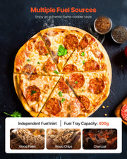 Pizza Oven Outdoor, 12" Pellet Pizza Oven, Portable Pizza-Stove with Built-in Thermometer, Wood Fired V952-BXPSLDNZWDJBYMH4A001V0