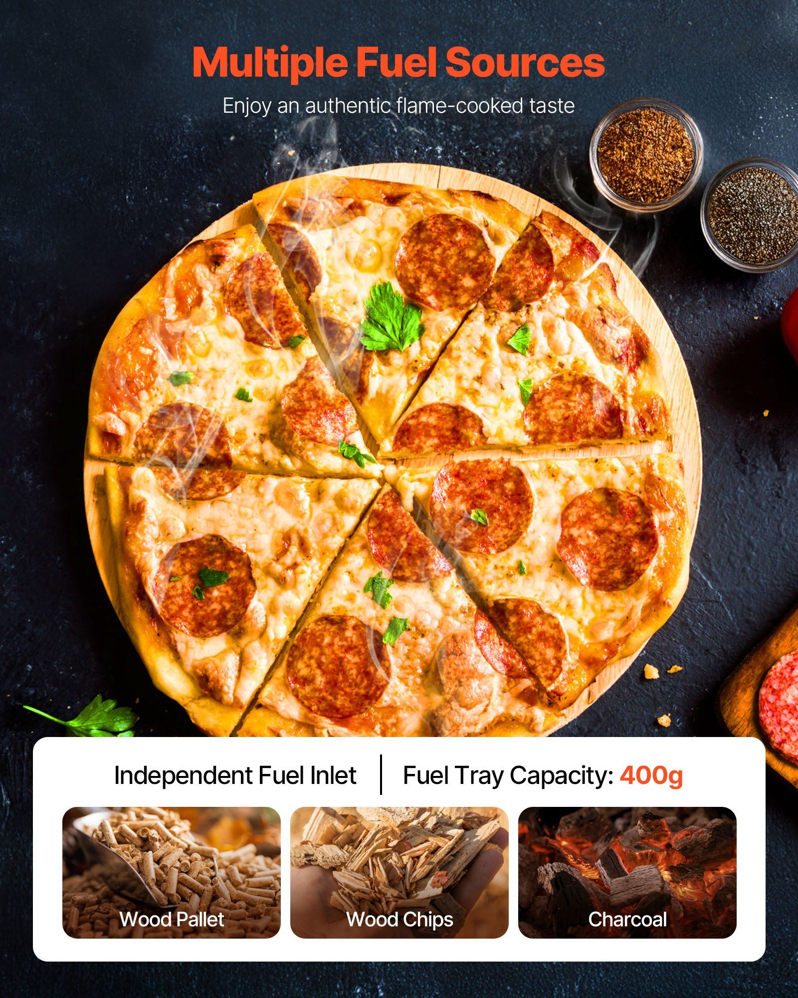 Pizza Oven Outdoor, 12" Pellet Pizza Oven, Portable Pizza-Stove with Built-in Thermometer, Wood Fired V952-BXPSLDNZWDJBYMH4A001V0