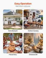 Pizza Oven Outdoor, 12" Pellet Pizza Oven, Portable Pizza-Stove with Built-in Thermometer, Wood Fired V952-BXPSLDNZWDJBYMH4A001V0
